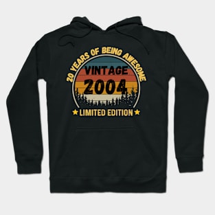 Vintage 2004 Limited Edition 20th Birthday 20 Years Old Gift Hoodie